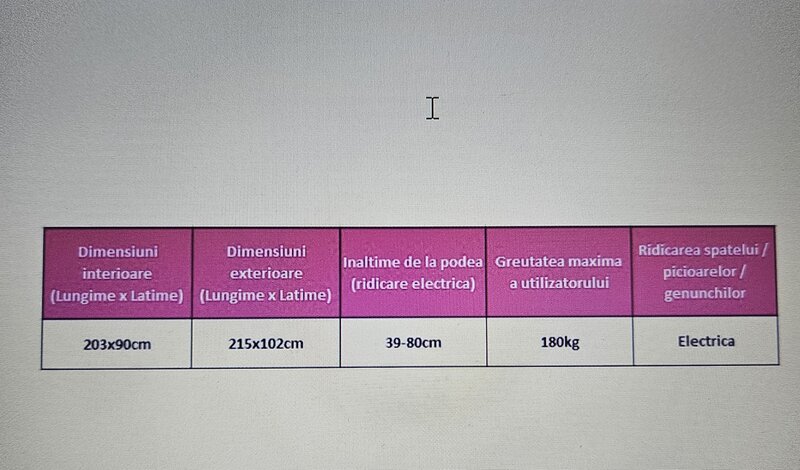 Vand pat electric medical Libra pentru bolnavi, cu 5 functii